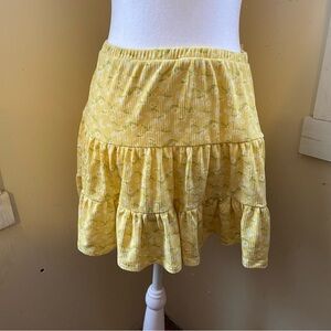 Self Esteem Yellow daisy Floral Mini Skirt cottage core XL